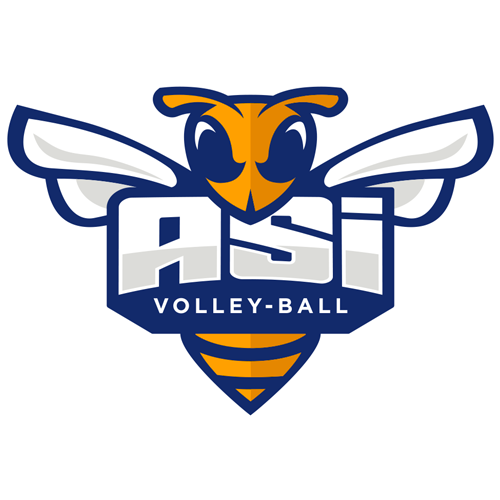 ogo ASI Volley-Ball avec une tête de frelon stylisée en bleu et jaune