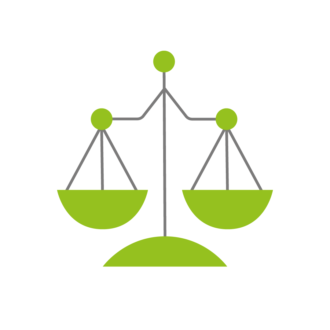 Balance de la justice, allégorie de la conformité légale